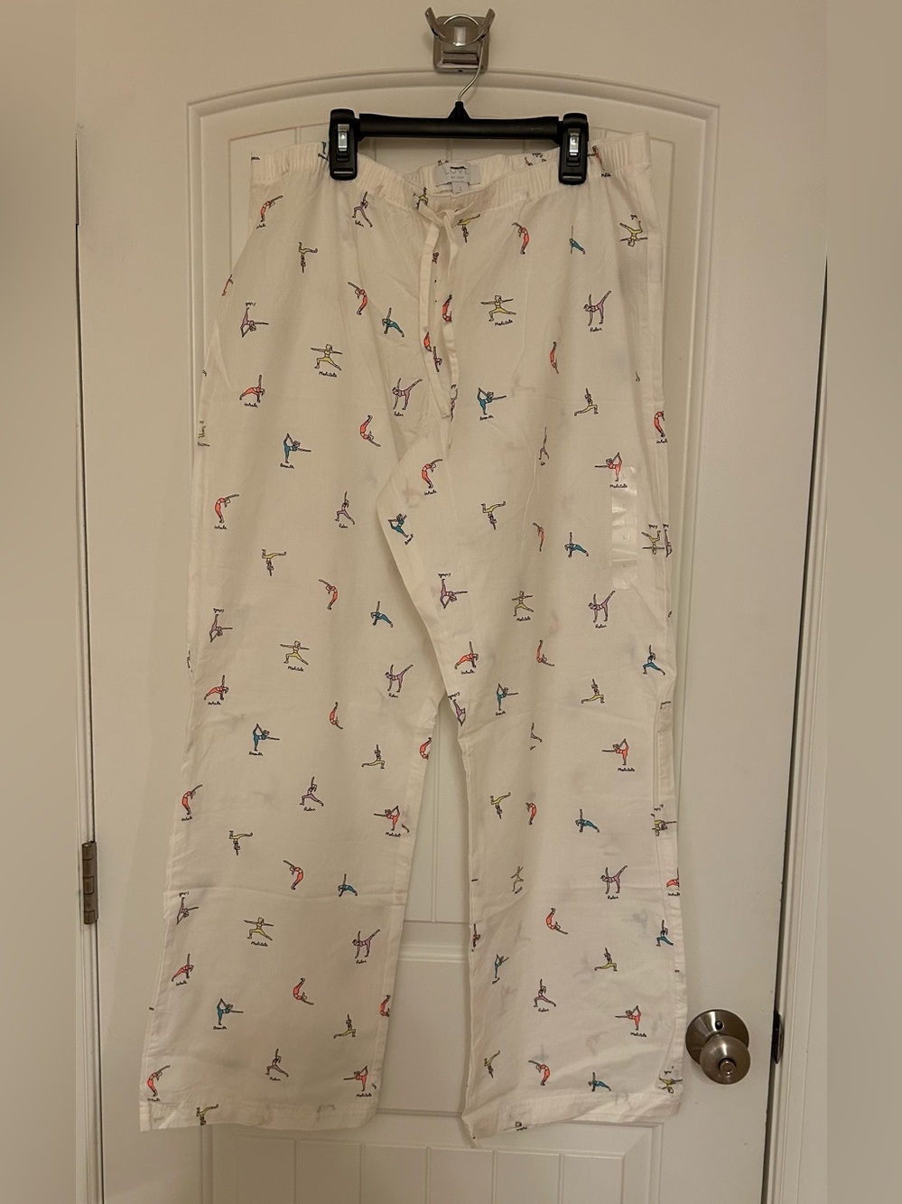 Love By Gap Poplin Pajama Pants White Multicolor Yoga  Print Size Large New